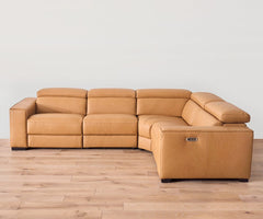 Brix Leather 4-Piece Modular Power Sectional