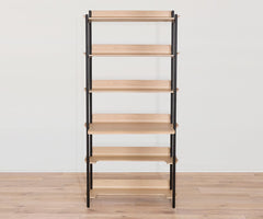Freya 6 Shelves with desk - Oak