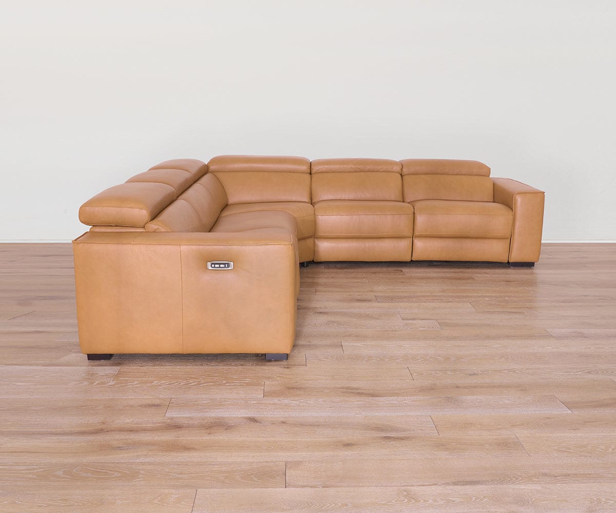 Brix Leather 5-piece Modular Power Sectional