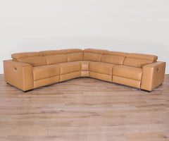 Brix Leather 5-piece Modular Power Sectional