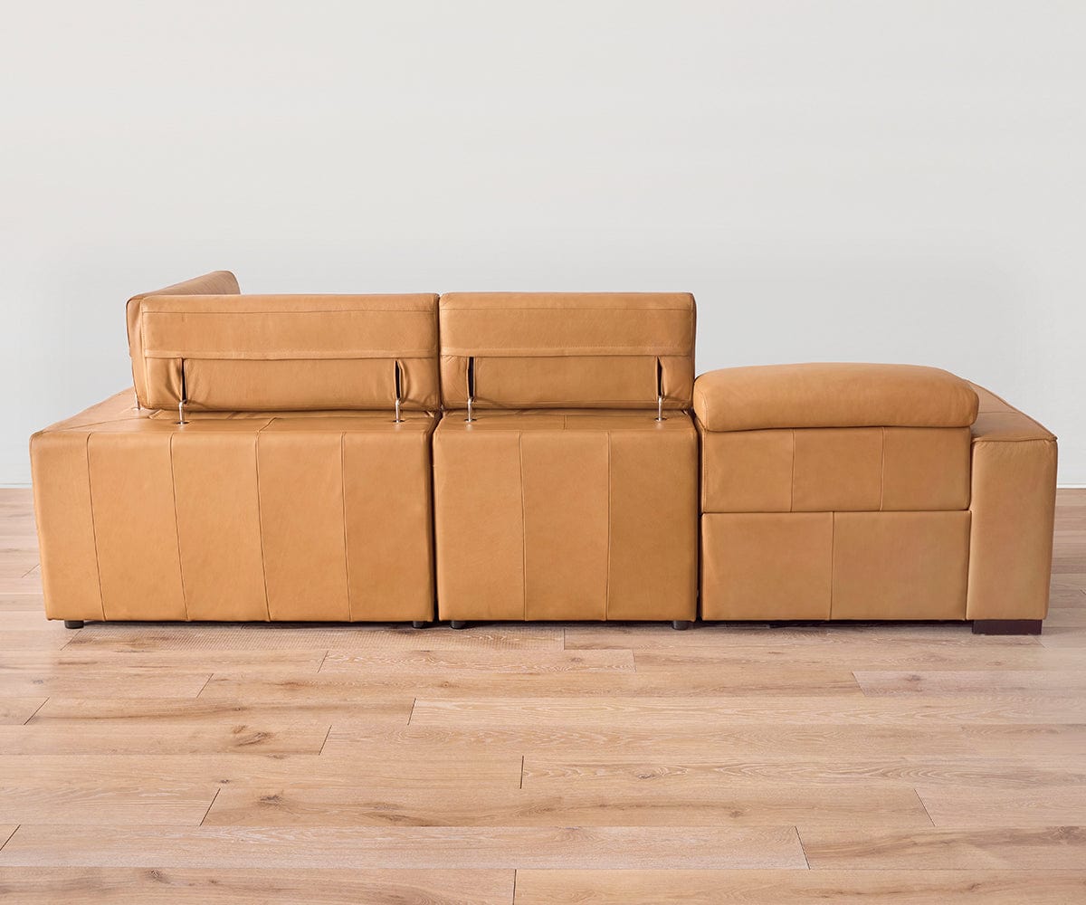 Brix Leather 4-Piece Modular Power Sectional