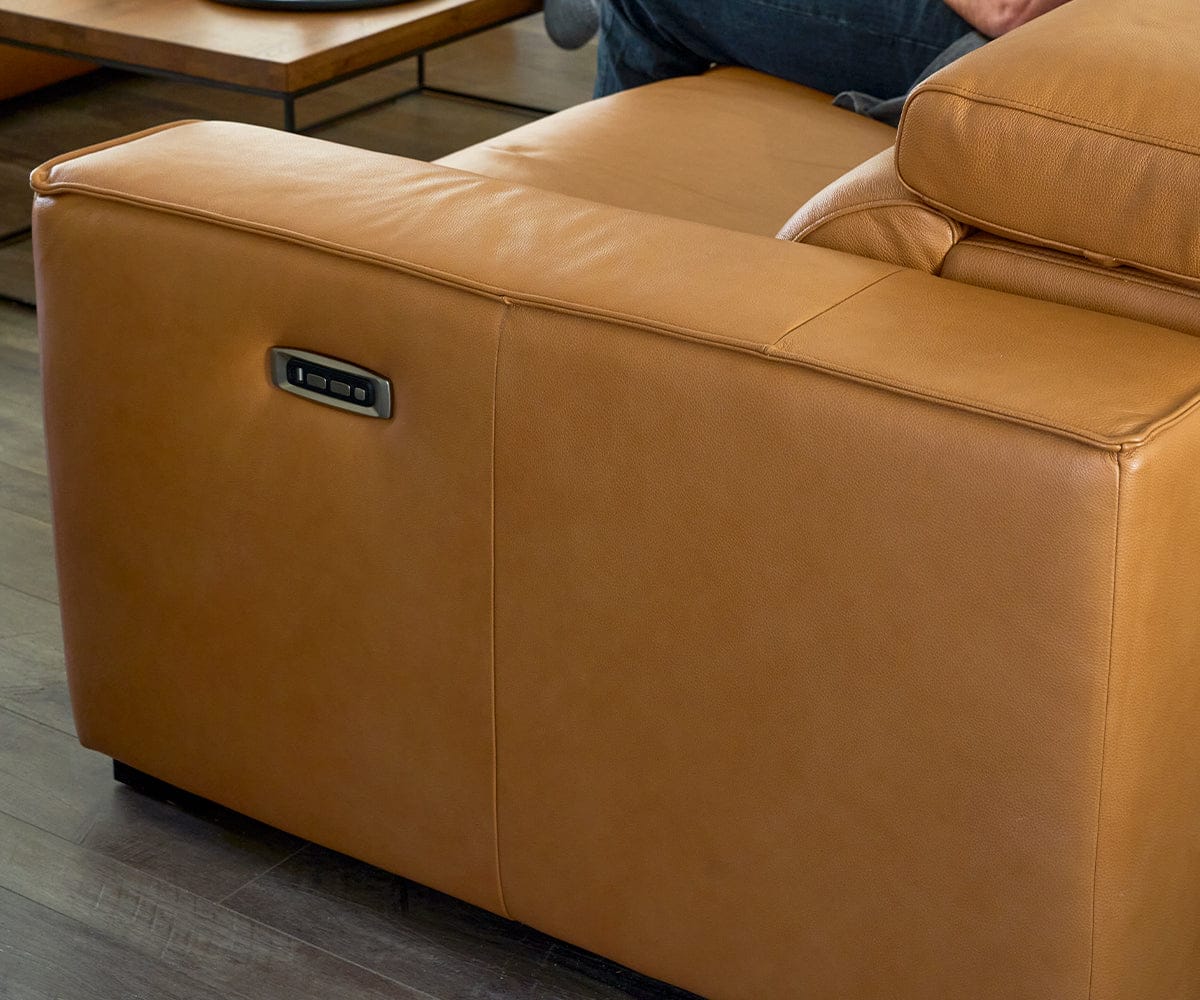 Brix Leather 2-Piece Modular Power Loveseat