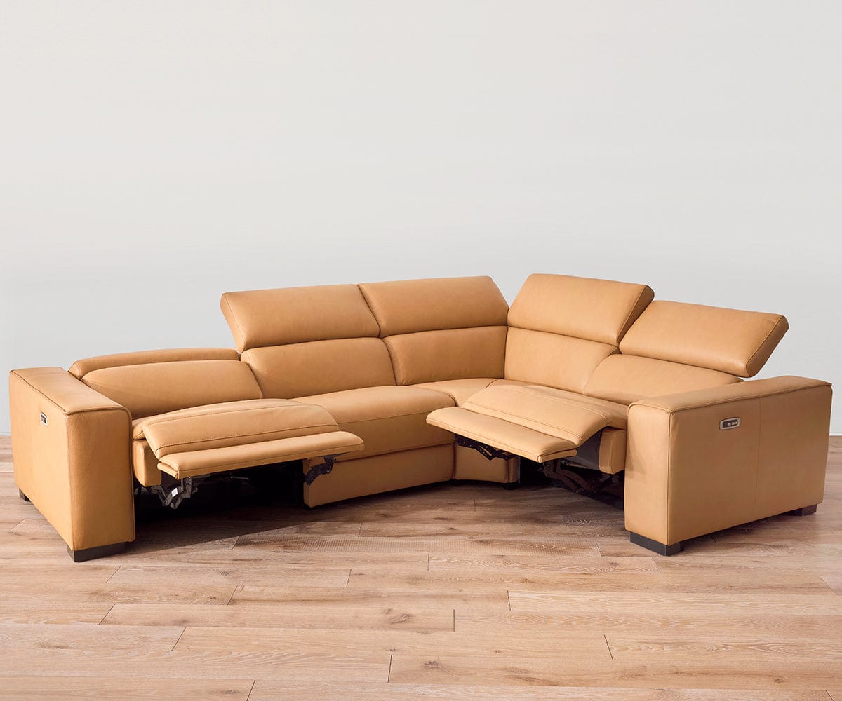 Brix Leather 4-Piece Modular Power Sectional