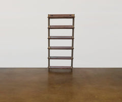 Freya 6 Shelves with Desk - Walnut