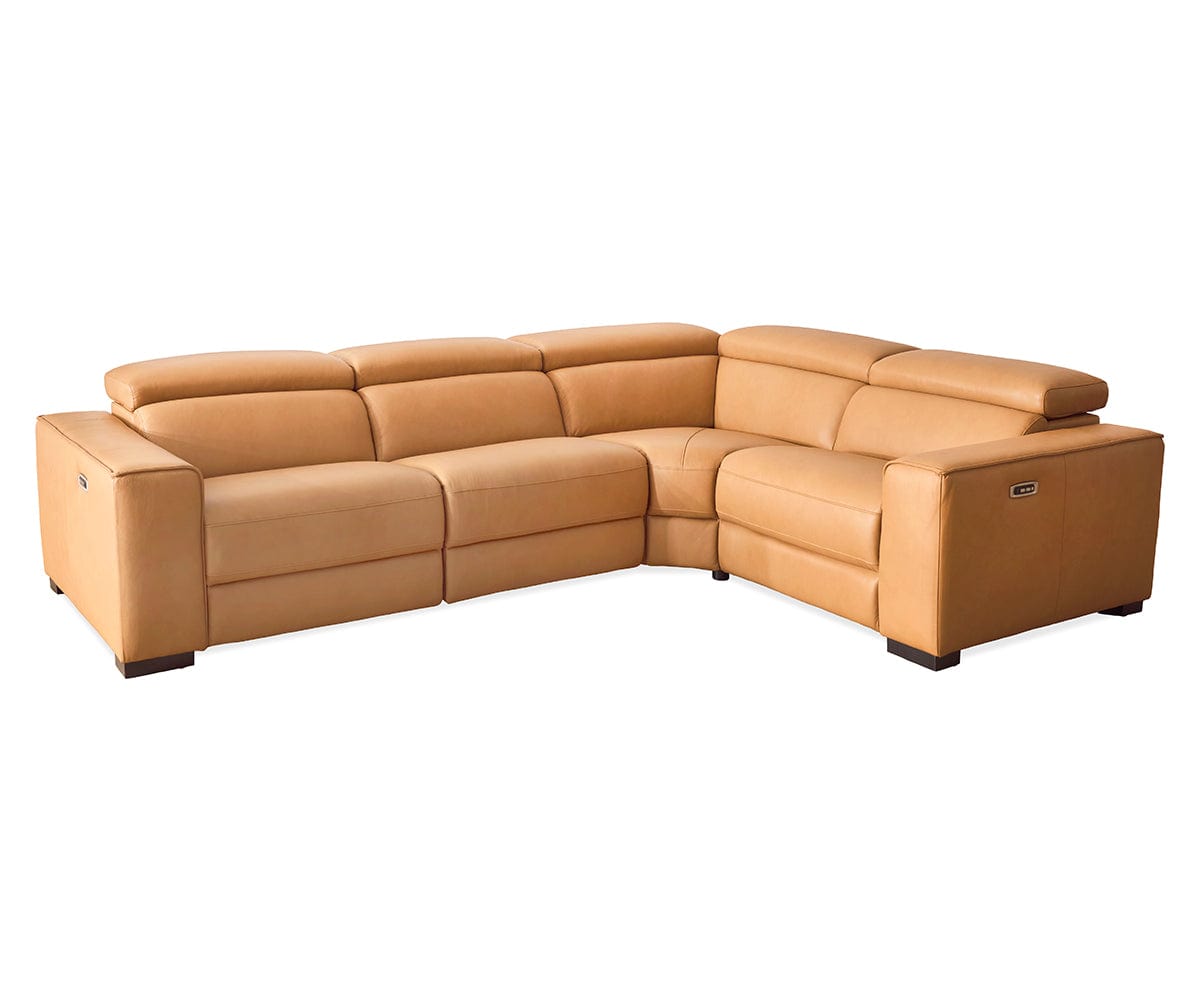 Brix Leather 4-Piece Modular Power Sectional