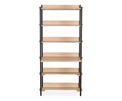 Freya 6 Shelves with desk - Oak