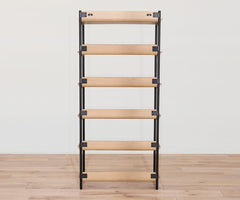Freya 6 Shelves with desk - Oak