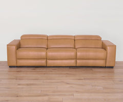 Brix Leather 3-Piece Modular Power Sofa