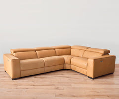 Brix Leather 4-Piece Modular Power Sectional