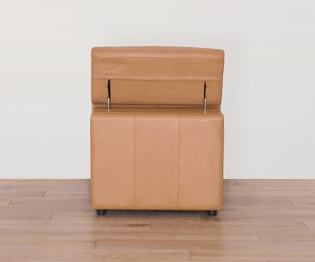 Brix Leather Armless Chair