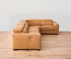 Brix Leather 4-Piece Modular Power Sectional
