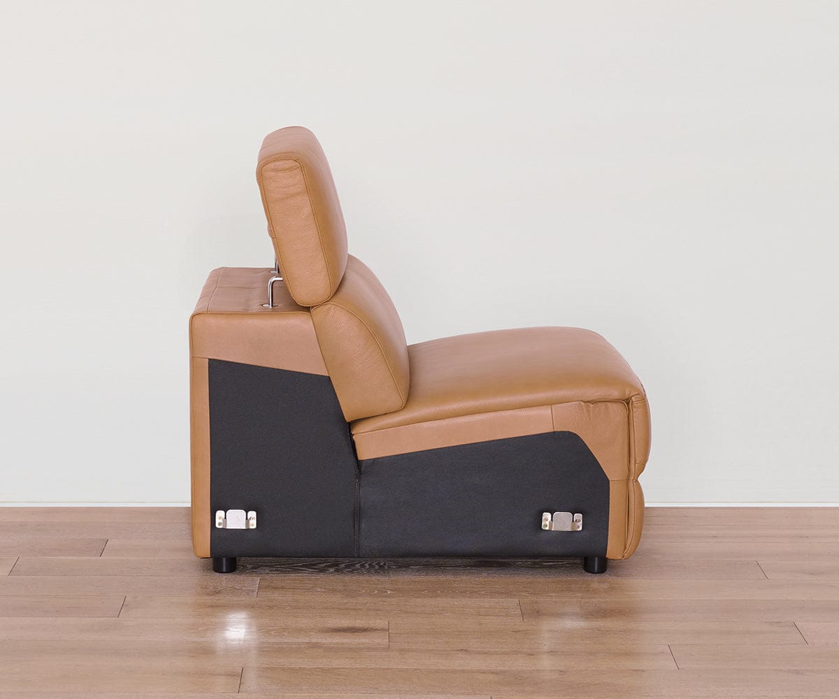 Brix Leather Armless Chair