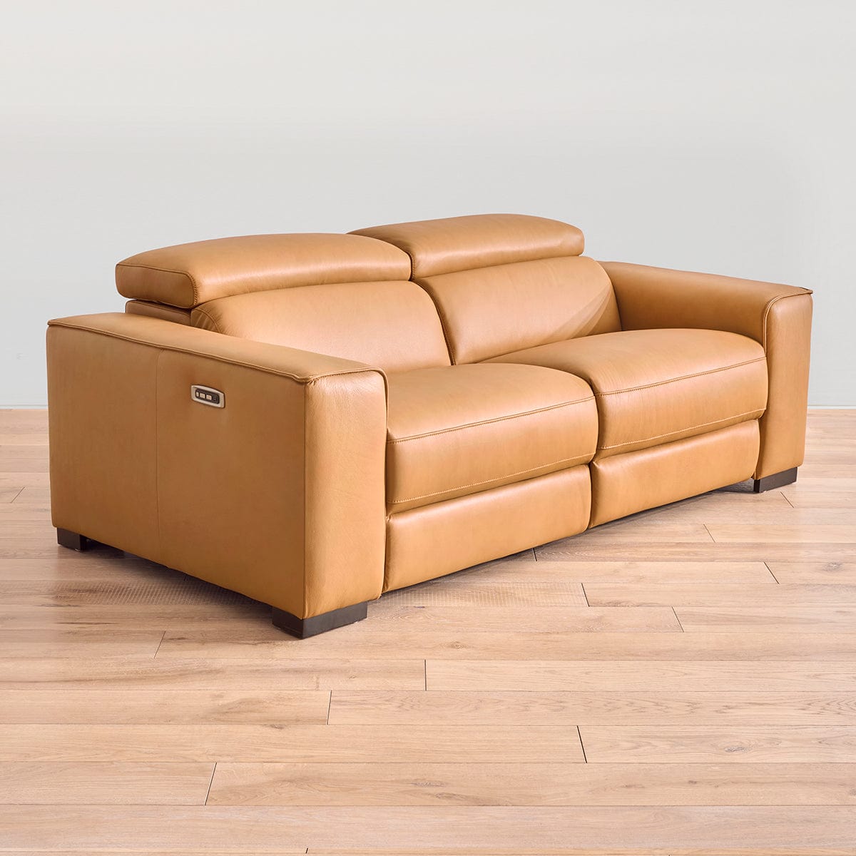 Brix Leather 2-Piece Modular Power Loveseat