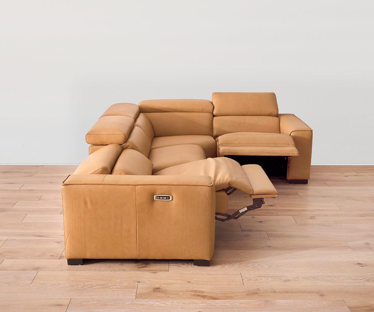 Brix Leather 4-Piece Modular Power Sectional