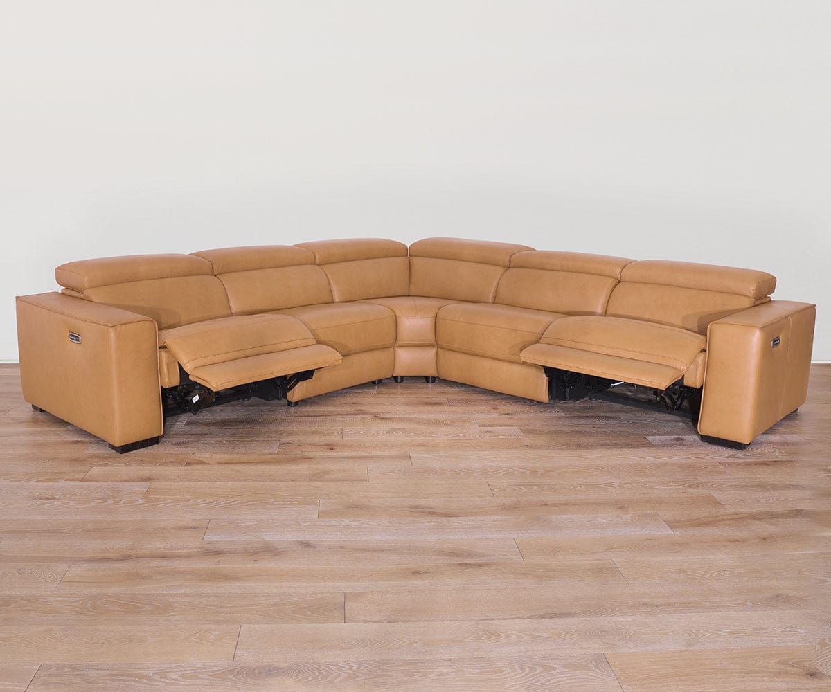 Brix Leather 5-piece Modular Power Sectional