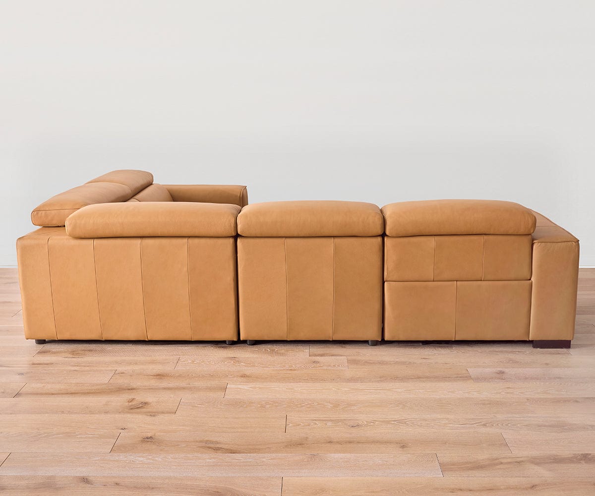 Brix Leather 4-Piece Modular Power Sectional